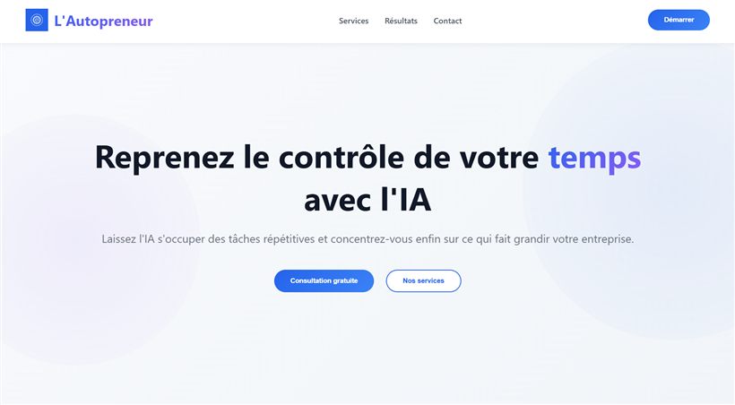 Site vitrine L'Autopreneur